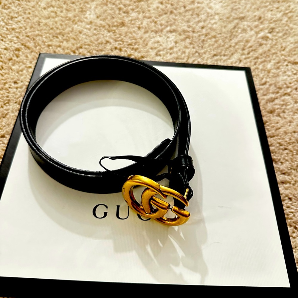 Gucci Leather belt with Double G buckle